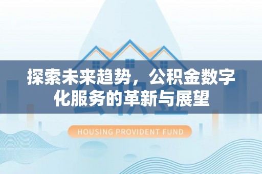 甘州探索未来趋势，公积金数字化服务的革新与展望