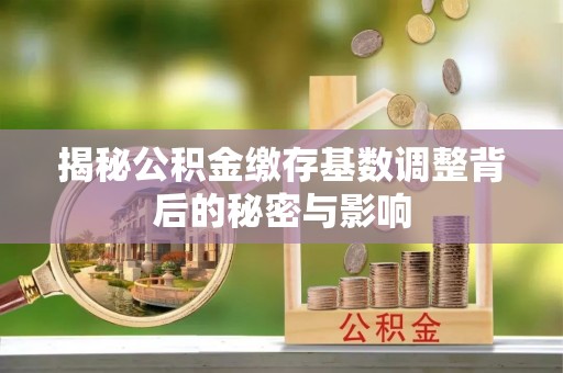 甘州揭秘公积金缴存基数调整背后的秘密与影响